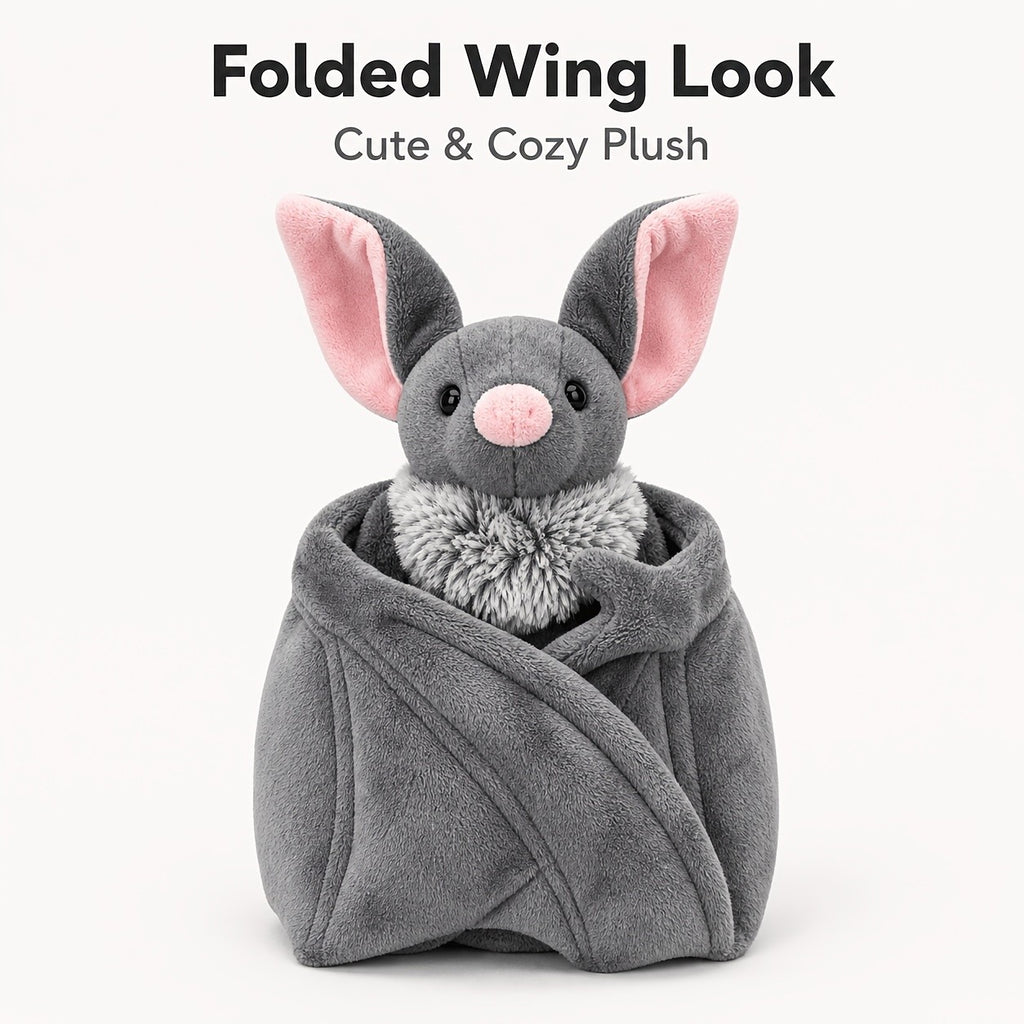 Giant Bat Stuffed Animal Plush 23 Inch Grey – Cute Spooky Soft Bat Plush Toy with Wide Wings, Halloween Decor, Car Decor & Gift for Animal Lovers