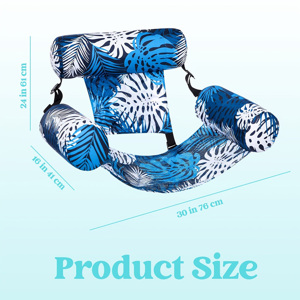 Inflatable Pool Float Chair Leaf Design Lounger for Adults – Portable Floating Seat for Pool Beach Lake Summer Party, 1 or 2 Pack