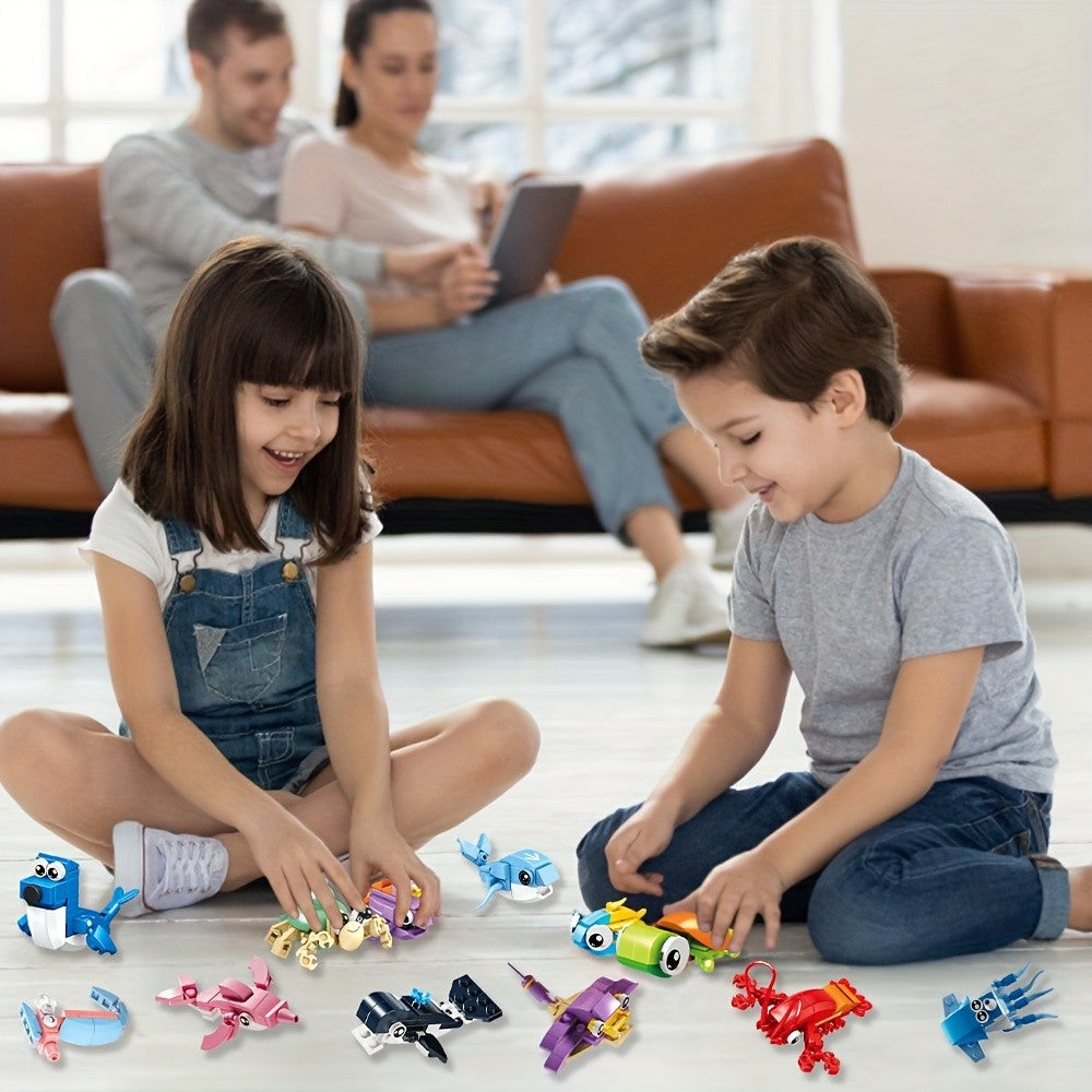 Ocean Building Blocks Mini Party Favors 30-Pack for Kids – Marine-Themed Brick Set for Boys & Girls, Birthday Goodie Bags, Classroom Prizes, Stocking Stuffers