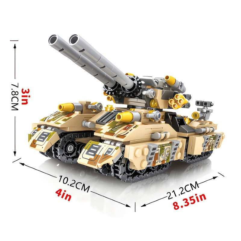 Snow Tank Building Blocks Set 1628pcs 8-in-1 Military Armored Vehicle Model Kit for Adults Teens Ages 14 Plus - Christmas Birthday Gift