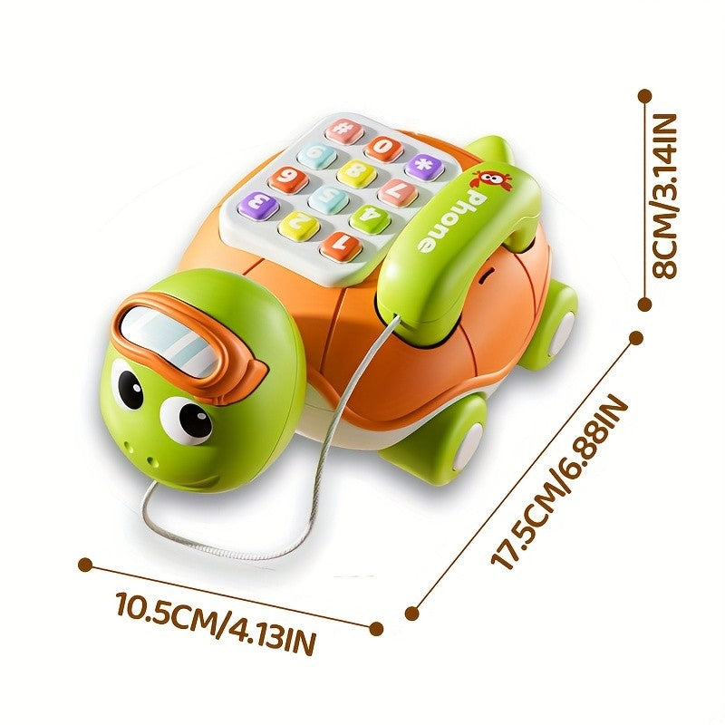 Baby Learning Tortoise Phone Toy – Interactive Musical Turtle Toy with Buttons & Sound Effects, Educational Infant Toy for Fine Motor Skills Boys Girls 6-18 Months