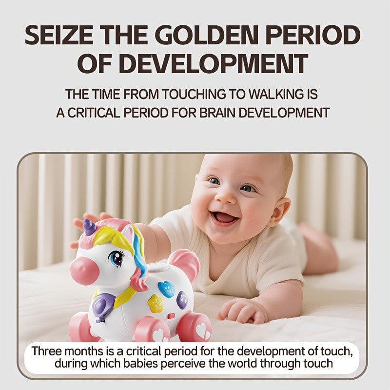 7-in-1 Musical Baby Crawl & Pull Toy for 6-12-18 Months - Multi-Functional Infant Learning Toy with Music, Christmas Birthday Gift for 1-2 Year Old Boys Girls