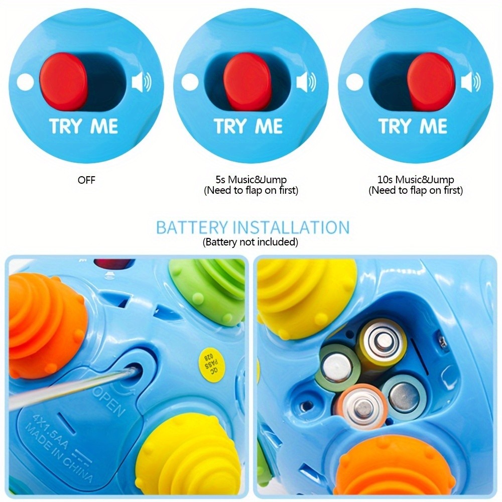 Musical Bouncing Sensory Ball Toy for Babies – BPA Free Interactive Electric Dancing Ball with Fun Sounds & Melodies, Encourages Crawling & Jumping, Developmental Toy for Boys Girls