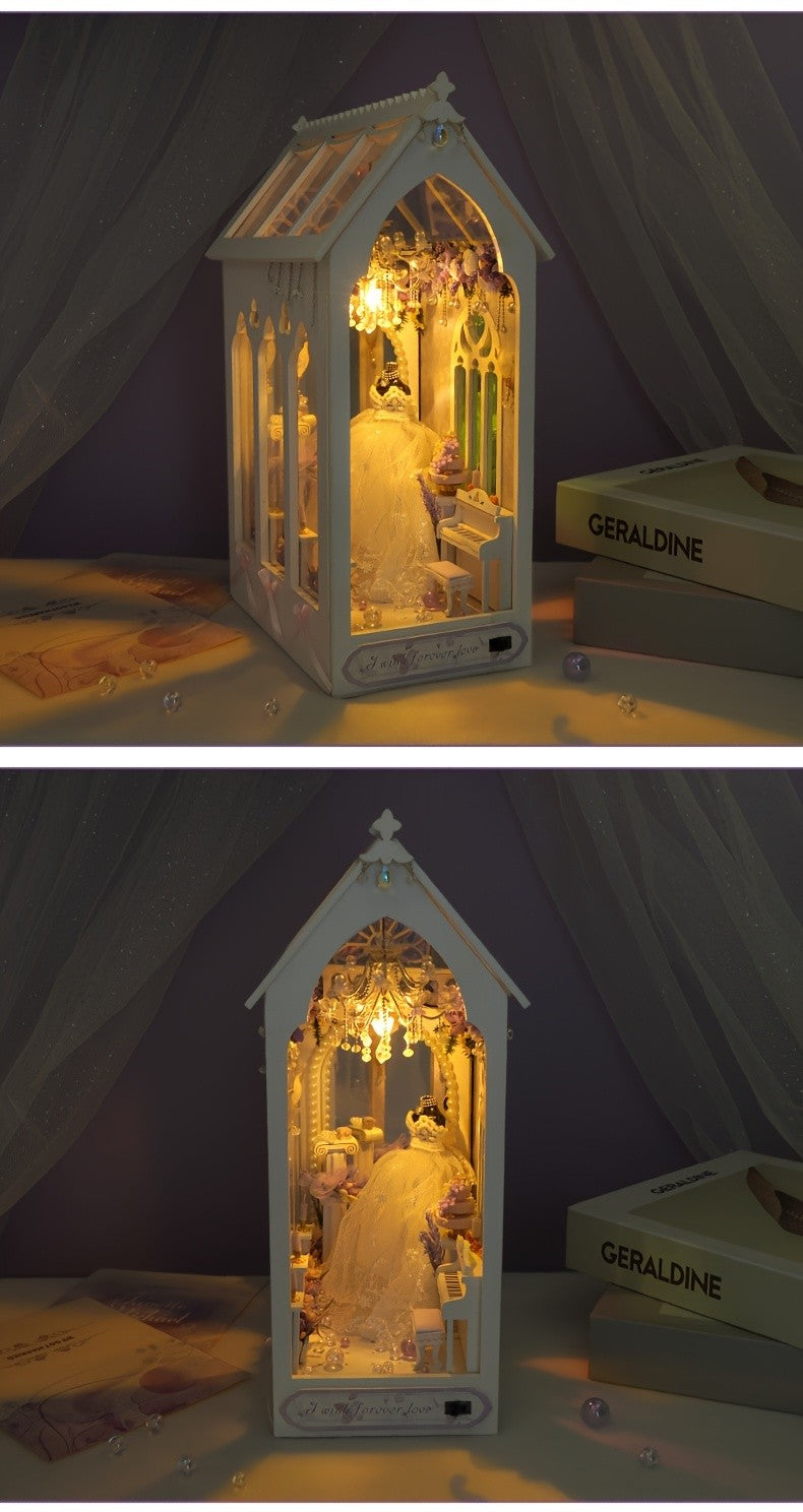 Wedding Dress Shop Miniature Dollhouse DIY Kit – Build Your Own Bridal Boutique with Furniture & Home Decor, Creative Craft Building Set for Teens Adults Ages 14+ Birthday Valentine Gift