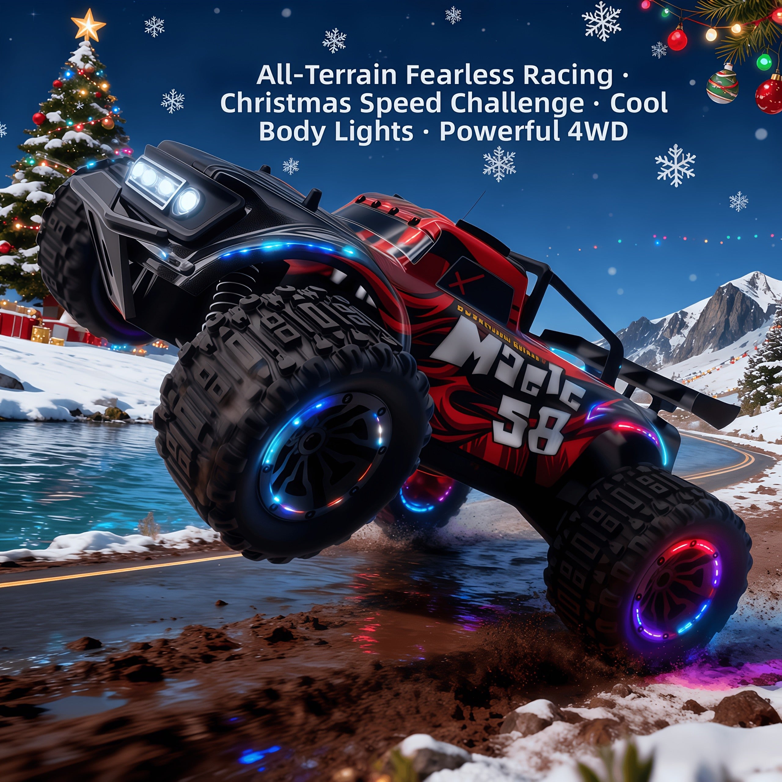 1:18 Scale RC Car 25MPH Dual Motor Off-Road Remote Control Car with Dual Color Sturdy Shell – High-Speed Racing Track Car for Boys Kids Halloween Christmas Gift