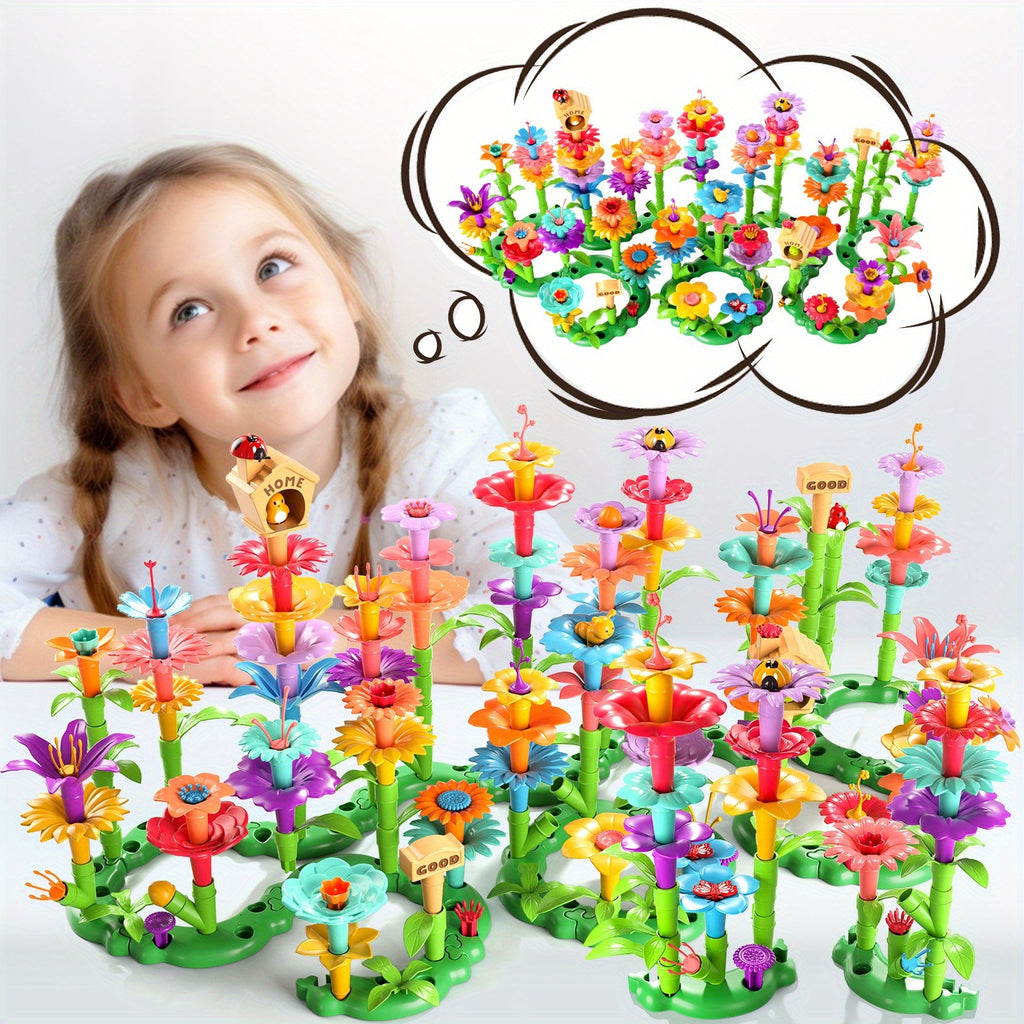 Flower Garden Building Blocks Set 81 148 224pcs STEM Educational Toy for Girls Boys Ages 3 4 5 6 7 8 - Birthday Christmas Gift