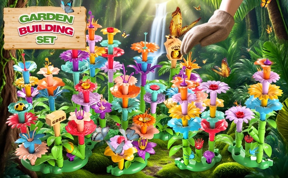 Flower Garden Building Blocks Set 81 148 224pcs STEM Educational Toy for Girls Boys Ages 3 4 5 6 7 8 - Birthday Christmas Gift