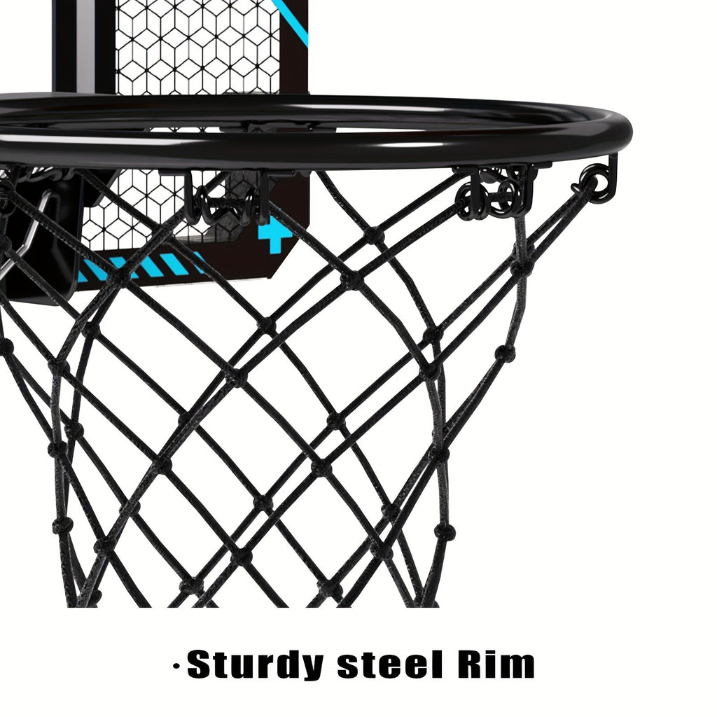 Kids Basketball Hoop Set with LED Lights Electronic Scoreboard 4 Balls Door Stand Indoor Outdoor Sports Toy for Boys Girls - Birthday Christmas Gift