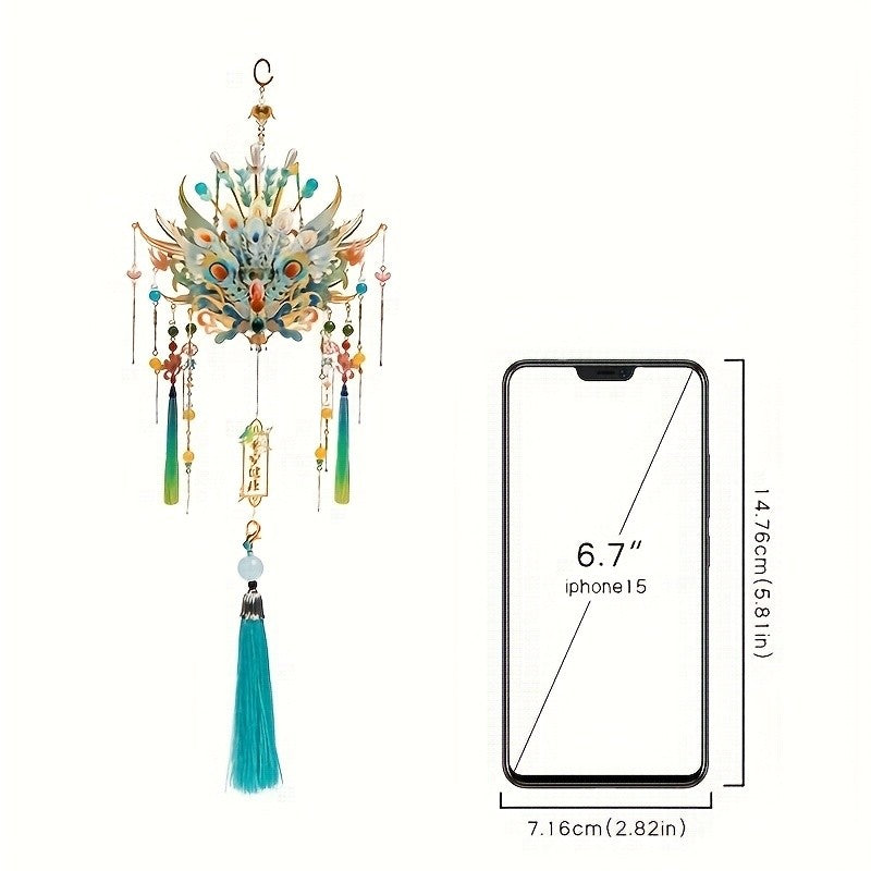 3D Metal Puzzle Phoenix Crown – Elegant Blue & Gold Intricate Model with Beads & Tassels, Unique DIY Assembly Gift for Teens Adults Boyfriend Girlfriend Birthday Christmas