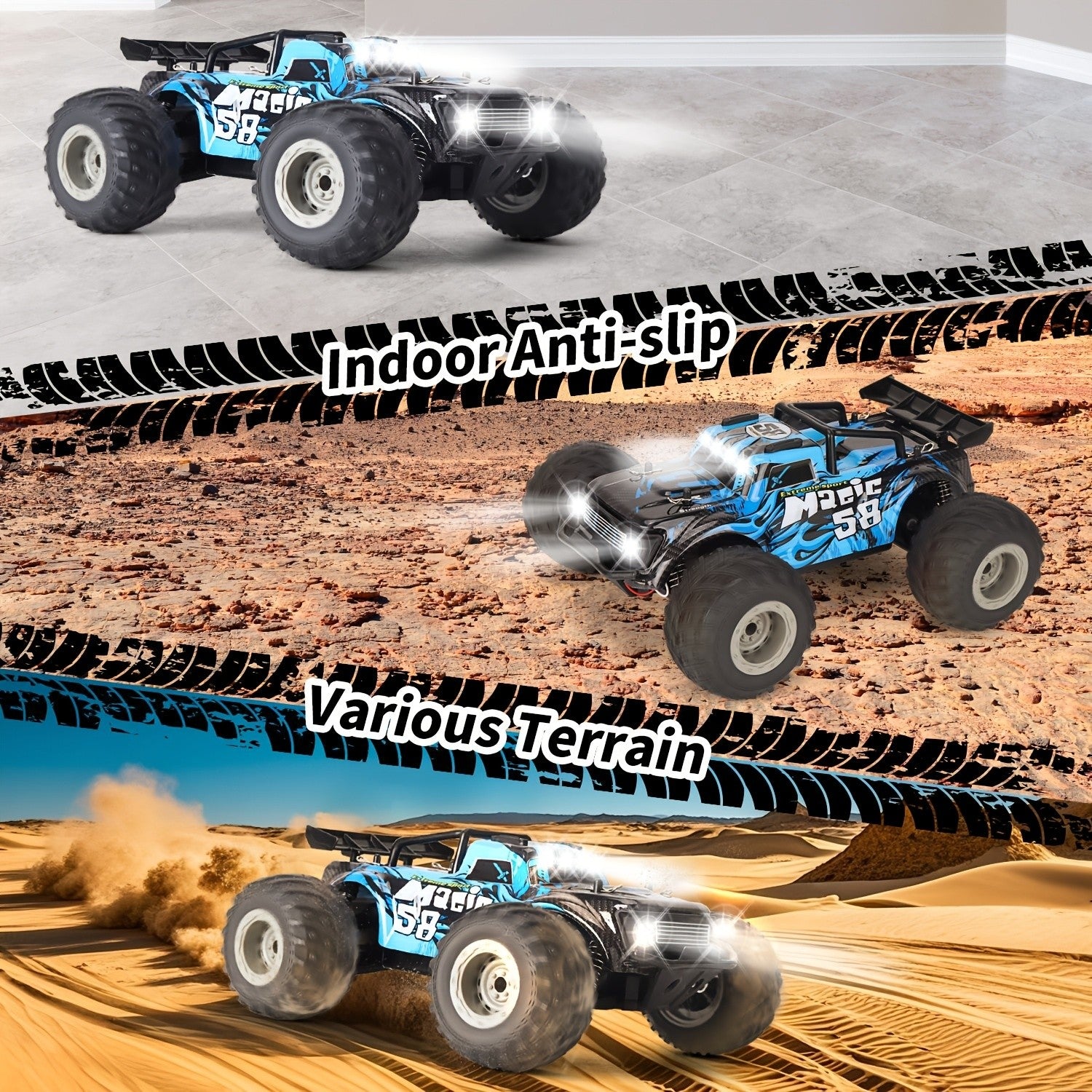 1:18 Scale RC Car 25MPH Dual Motor Off-Road Remote Control Car with Dual Color Sturdy Shell – High-Speed Racing Track Car for Boys Kids Halloween Christmas Gift