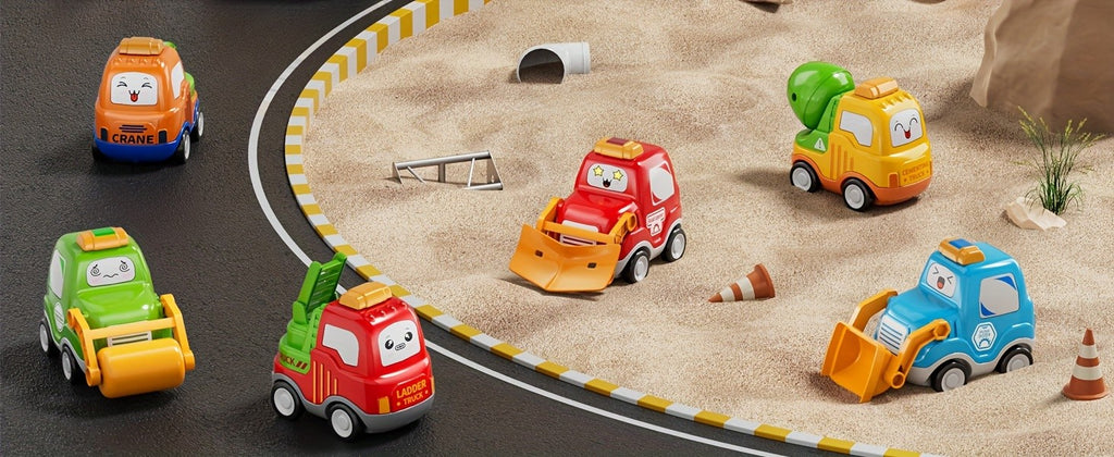 Transport Carrier Truck Toy 16.9 Inch with 6 Mini Cars Lights Sounds Construction Vehicle Playset for Kids Boys Girls Toddlers Ages 3+ Birthday Christmas Gift