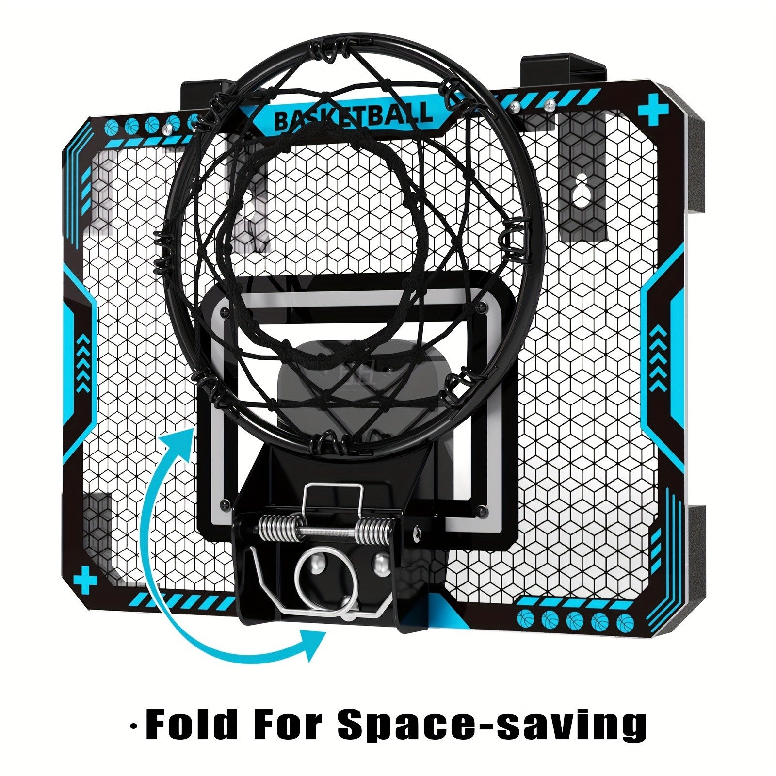 Kids Basketball Hoop Set with LED Lights Electronic Scoreboard 4 Balls Door Stand Indoor Outdoor Sports Toy for Boys Girls - Birthday Christmas Gift