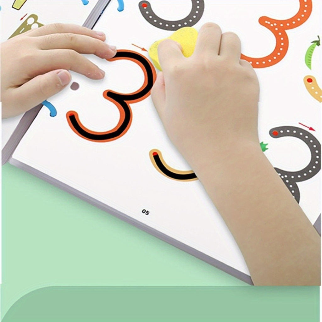 64-Page Reusable Magic Wipe Clean Exercise Book for Kids - Pen Control & Tracing Practice Book, Educational Writing Activity Book, Back to School Gift for Toddlers Preschoolers