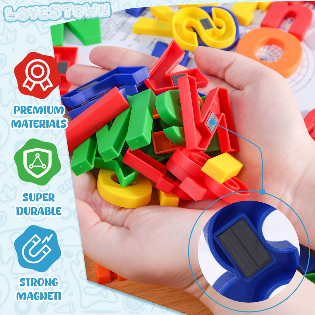Magnetic Letters and Numbers Set 103pcs - Alphabet Fridge Magnets 1.75in Educational Learning Toy for Preschool Kids Spelling Counting Math