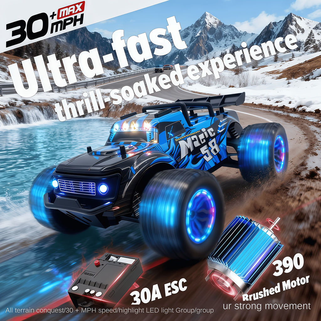 1:18 Scale RC Car 25MPH Dual Motor Off-Road Remote Control Car with Dual Color Sturdy Shell – High-Speed Racing Track Car for Boys Kids Halloween Christmas Gift