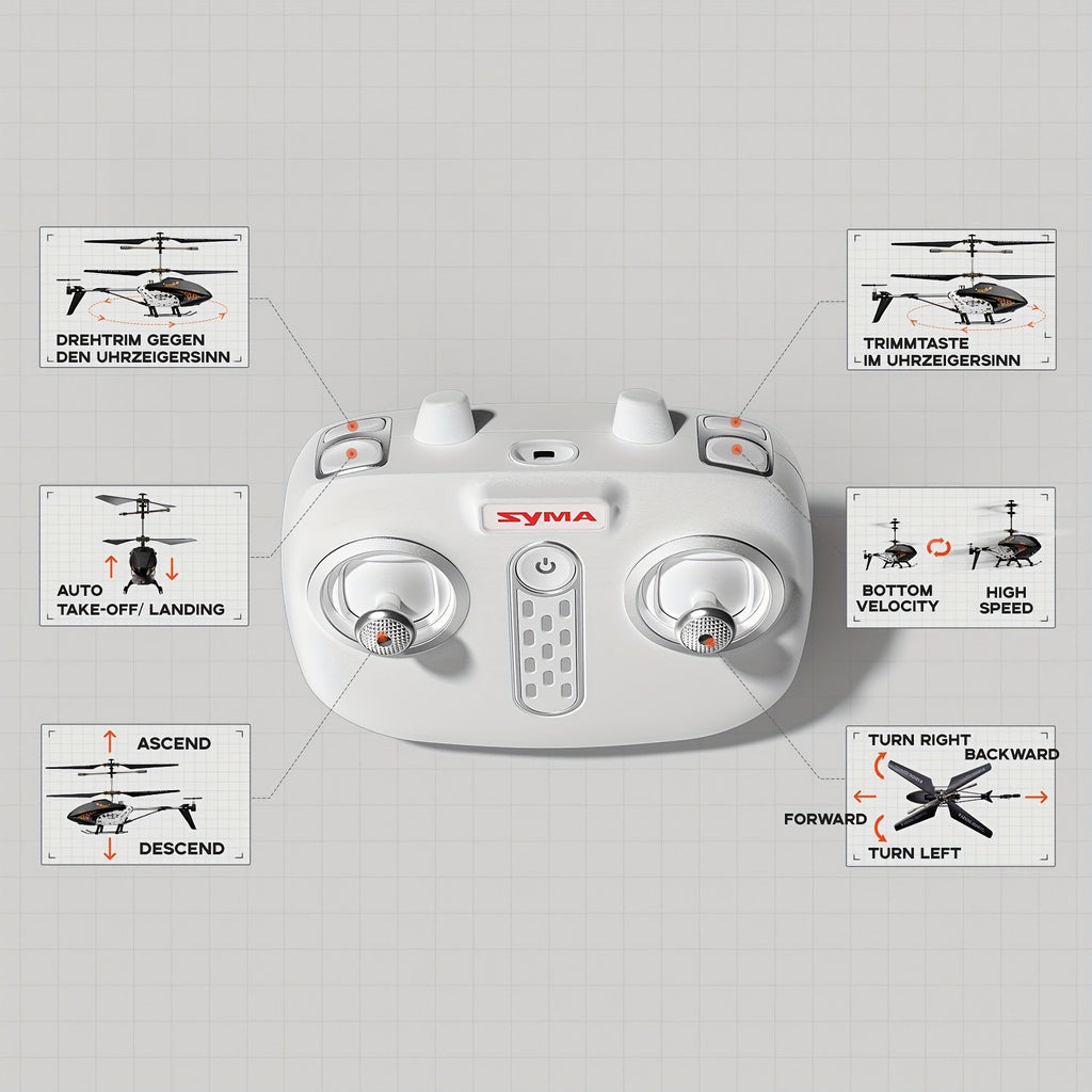 RC Helicopter Altitude Hold One-Key Takeoff Landing 3.5CH Gyro Stabilizer Indoor Flying Toy Alloy Frame Kids Boys Girls Ages 8-12 Birthday Christmas Valentine Gift