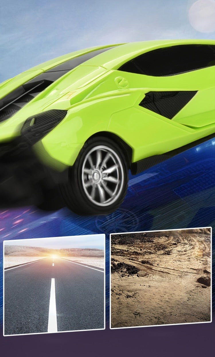 RC Car Toy 1:24 Scale High-Speed Drift Remote Control Car with LED Lights & 4-Channel Control – Kids Birthday Christmas Halloween Gift Blue Black Red