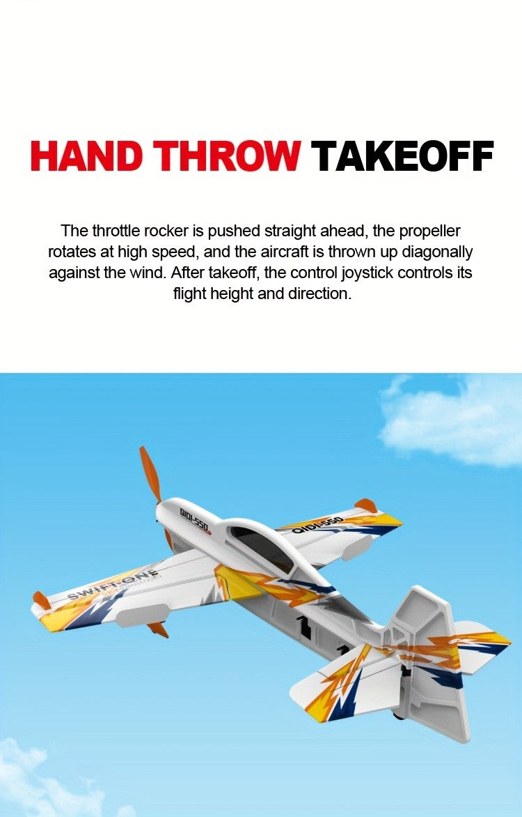 RC Plane 6CH Brushless Motor Remote Control Airplane One-Key Stunt Glider 150M Altitude 2 Batteries Beginner and Experienced Pilots Outdoor Flying Gift