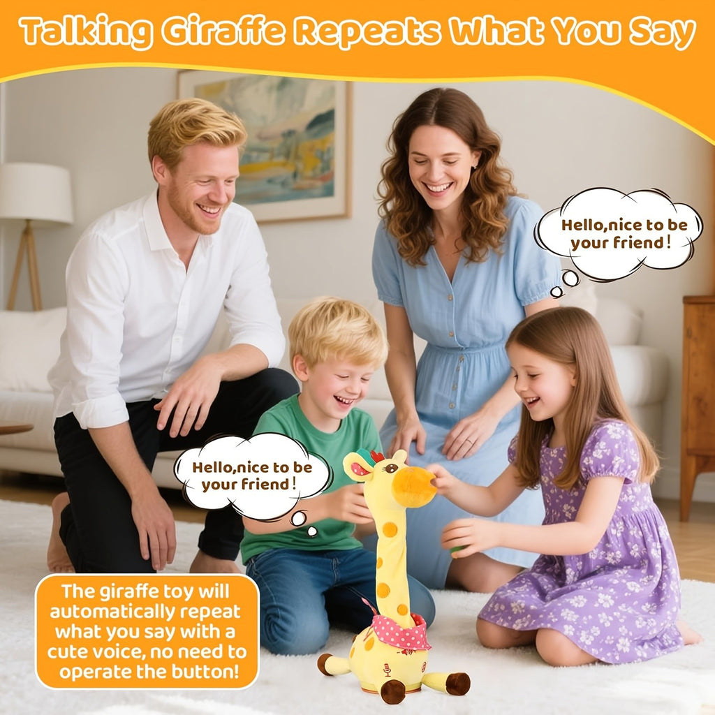 Dancing Talking Giraffe Toy for Baby Toddler 60 Songs Glowing Musical Stuffed Animal Repeats What You Say Interactive Gift for Boys Girls Ages 0 Months+