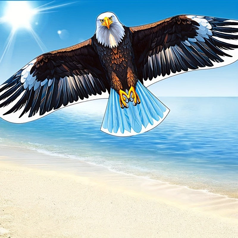 Eagle Kite Large with Handle & String for Beginners - Durable Polyester Outdoor Flying Toy for Beach, Park & Family Fun - Easy to Fly Gift for Kids Adults Ages 6+