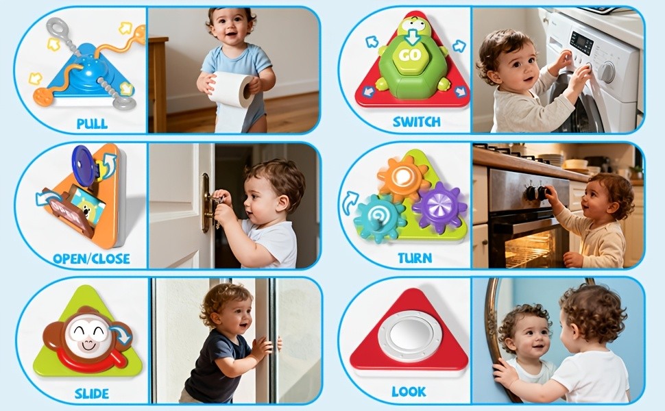 21-in-1 Busy Board Activity Cube for Toddlers & Baby - Montessori Sensory Learning Toy for Boys Girls Ages 1-3, Early Educational Development Travel Toy, Best First Birthday Gift