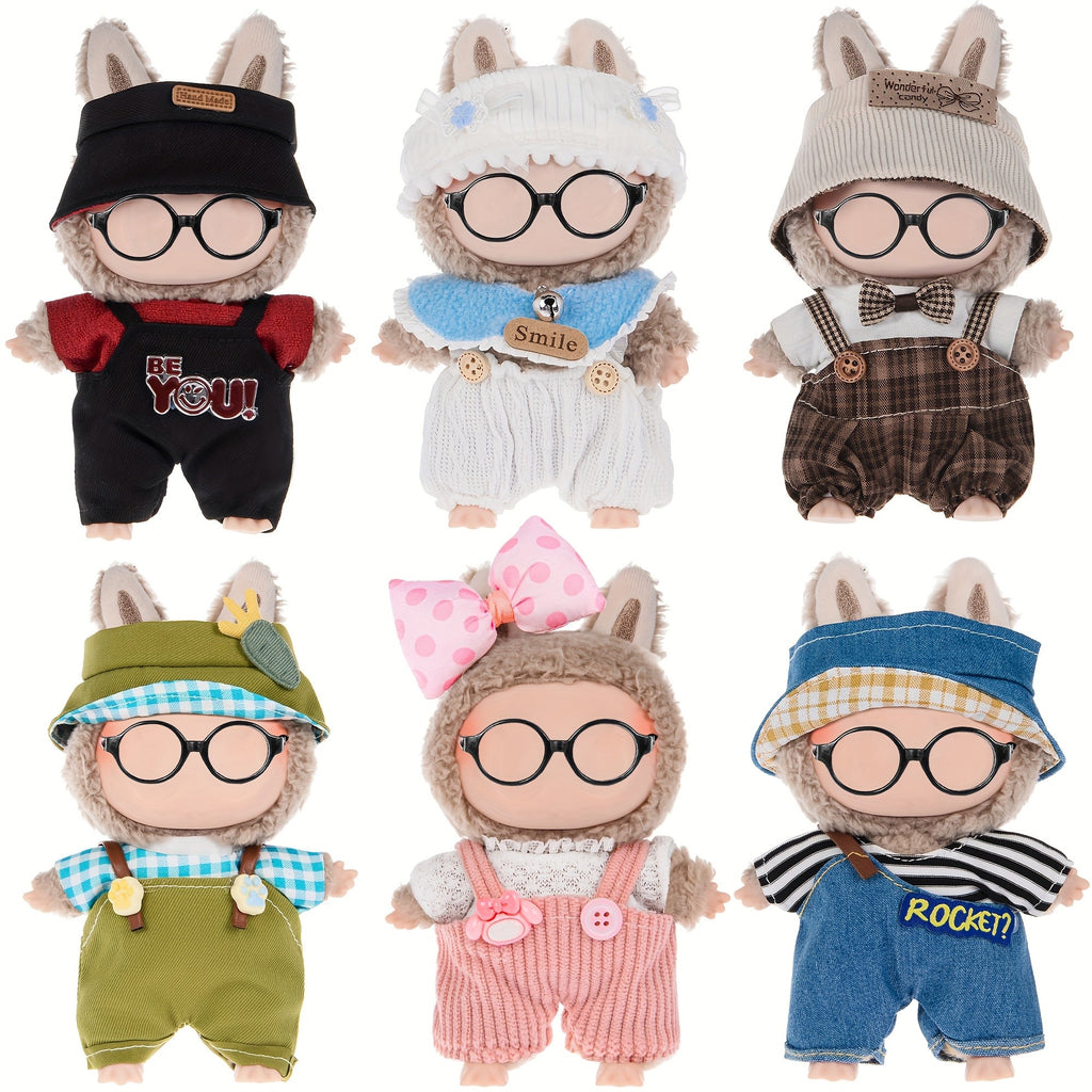 6pcs Mini Fashion Doll Outfits Set for 17cm (6.7 Inch) Dolls – Mixed Style Clothing Pack, Assorted Designs, Affordable Doll Wardrobe Gift for Girls Ages 3+, No Doll Included