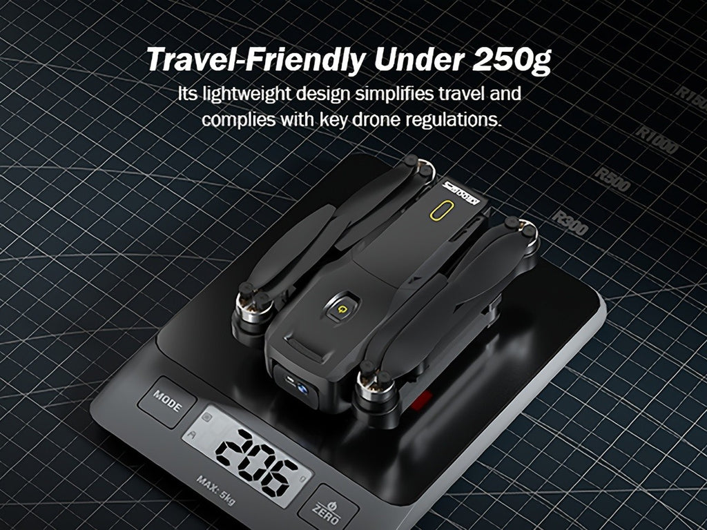 GPS Drone with Camera for Adults, 4.5" LCD RC Screen, Brushless Motor, Follow Me, Auto Return, Gesture Control, Altitude Hold, 3 Speeds, Under 250G – Supports 32G SD Card