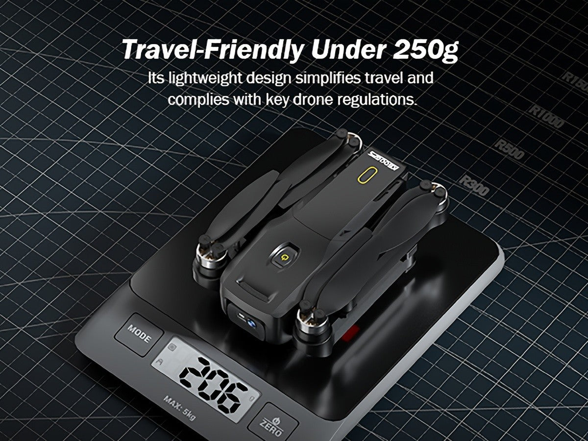 GPS Drone with Camera for Adults, 4.5" LCD RC Screen, Brushless Motor, Follow Me, Auto Return, Gesture Control, Altitude Hold, 3 Speeds, Under 250G – Supports 32G SD Card