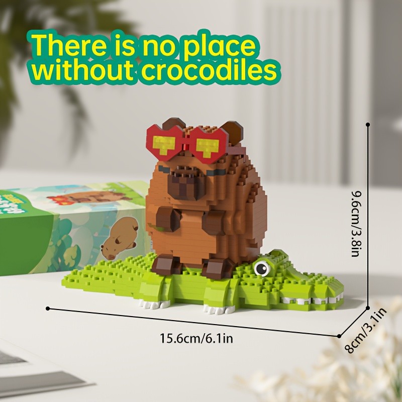 Capybara Micro Building Blocks 562pcs Miniature Collector Edition DIY Desk Decor Stress Relief Toy - Multiple Themes - Birthday Easter Christmas Gift for Boys Girls Teens Adults