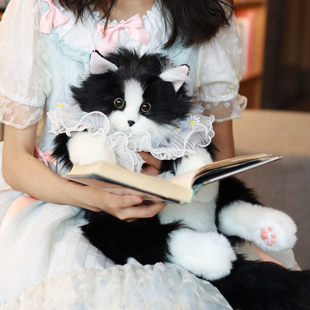 Tuxedo Cat Plush Backpack Stuffed Animal – Handmade Wearable Cat Plush with Gift Box & Card, Cute Cat Backpack Gift for Women Kids Cat Lovers Birthday Anniversary