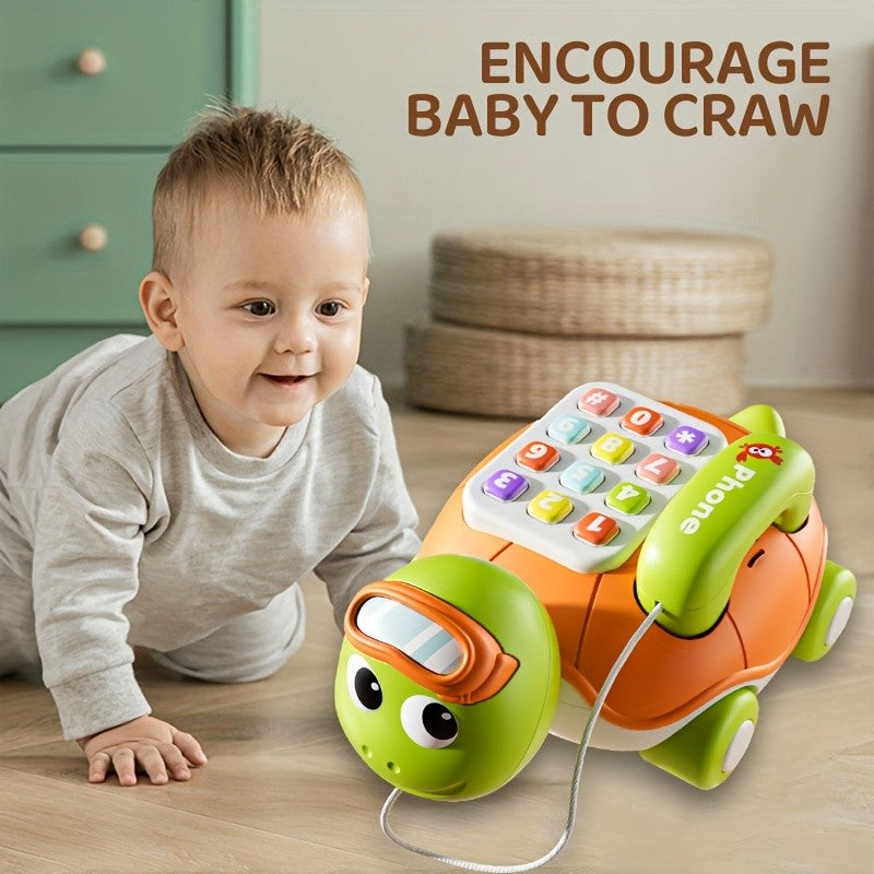 Baby Learning Tortoise Phone Toy – Interactive Musical Turtle Toy with Buttons & Sound Effects, Educational Infant Toy for Fine Motor Skills Boys Girls 6-18 Months
