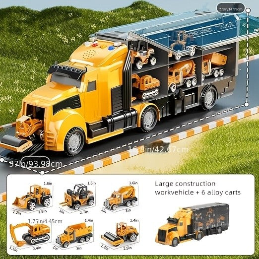 Diecast Toy Cars for Kids Ages 3-9 – Construction Truck Set & Dinosaur Toy Car – Excavator Play Vehicles Boys Girls Birthday Christmas Gift