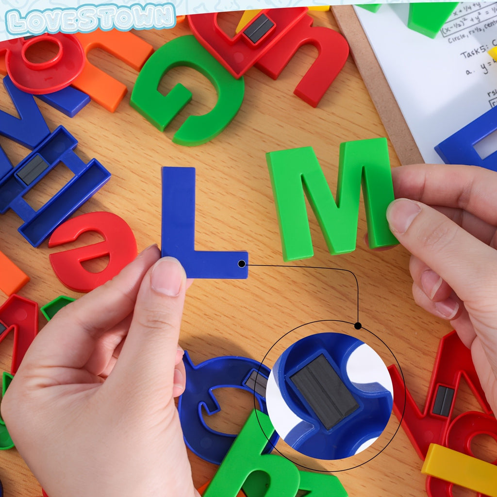 Magnetic Letters and Numbers Set 103pcs - Alphabet Fridge Magnets 1.75in Educational Learning Toy for Preschool Kids Spelling Counting Math