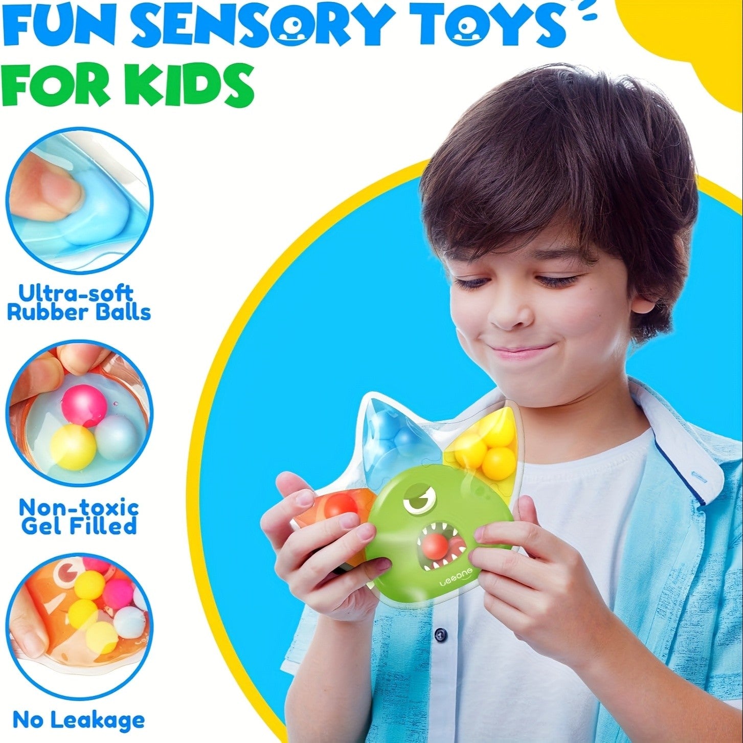 Weird Squeeze Sensory Toys Set - Kids Color Sorting & Fine Motor Skills Toy, Preschool Sensory Activity Set, Portable Stress Relief Squeeze Toy for Classroom Travel Party Gift, 4/8/12/16pcs