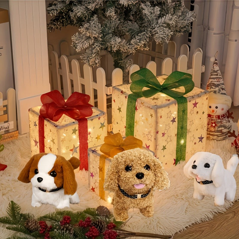 Interactive Electronic Puppy Robot Toy Realistic Simulation Dog Automatic Walking Barking Tail Wagging with Dog Bone – Kids Birthday Christmas Gift Boys Girls
