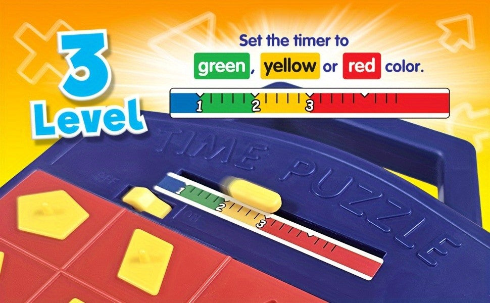 Pop-Up Timer Shape Puzzle Game for Kids – 3-Level Interactive Board Game for Hand-Eye Coordination, STEM Learning & Travel Fun, Ages 3 4 5 and Up