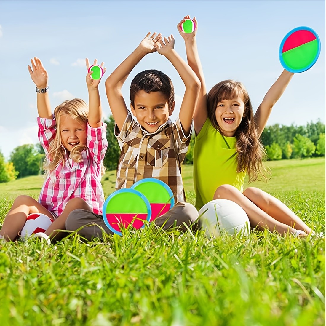 Sticky Ball Toy Outdoor Game for Beach Playground & Backyard, Mixed Color Throwing Catching Toy for Kids & Adults, Fun Gift for Halloween Easter Christmas New Year