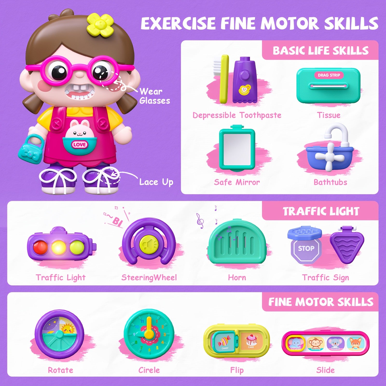 54-in-1 Musical Baby Busy Board for Toddlers - Early Educational Toy with Motor Skills Development, Montessori Activity Board, Birthday Gift for Baby Boys Girls 1-3 Years