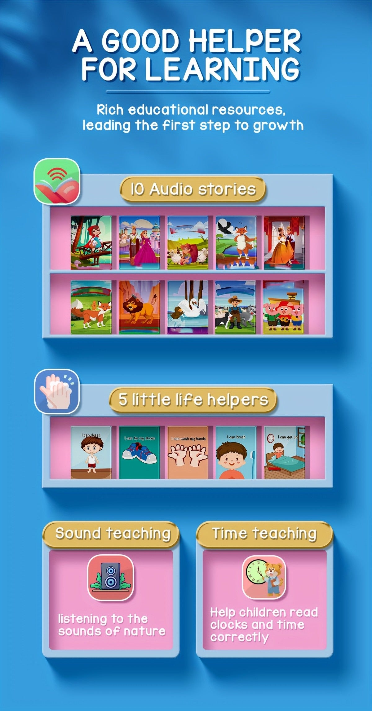 Kids Smartphone Toy with Puzzle Games Storybooks Video Recording Camera Music Player Painting Flashlight Alarm Clock USB Rechargeable – Gift for Girls Boys Toddlers