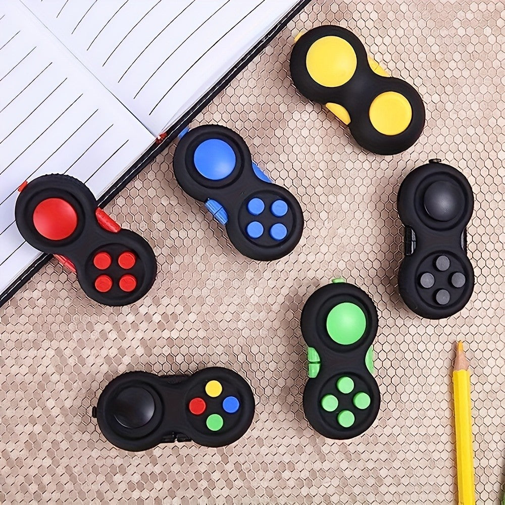 8-in-1 Retro Handheld Fidget Controller Toy 3pcs Set – Clickable Buttons Joystick Massage Roller Stress Relief Sensory Toy for Kids Teens Adults ADHD Anxiety Focus