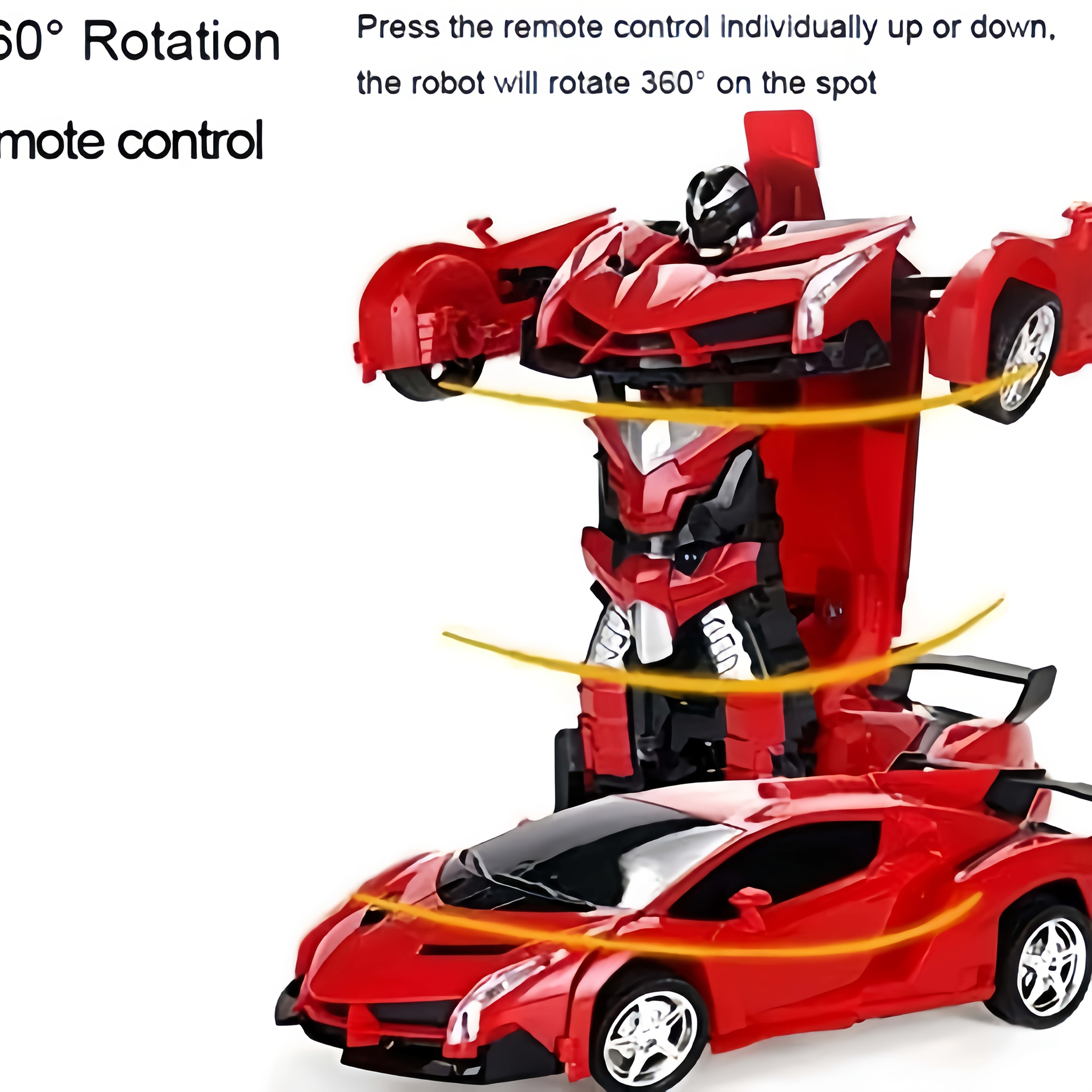 RC Robot Stunt Car One-Button Transform 2.4GHz 360 Drift LED Light 45M Range Parent Child Interactive Toy Kids Boys Ages 3+ Christmas Birthday Festival Gift