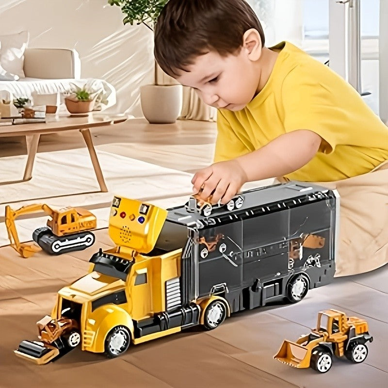 Diecast Toy Cars for Kids Ages 3-9 – Construction Truck Set & Dinosaur Toy Car – Excavator Play Vehicles Boys Girls Birthday Christmas Gift