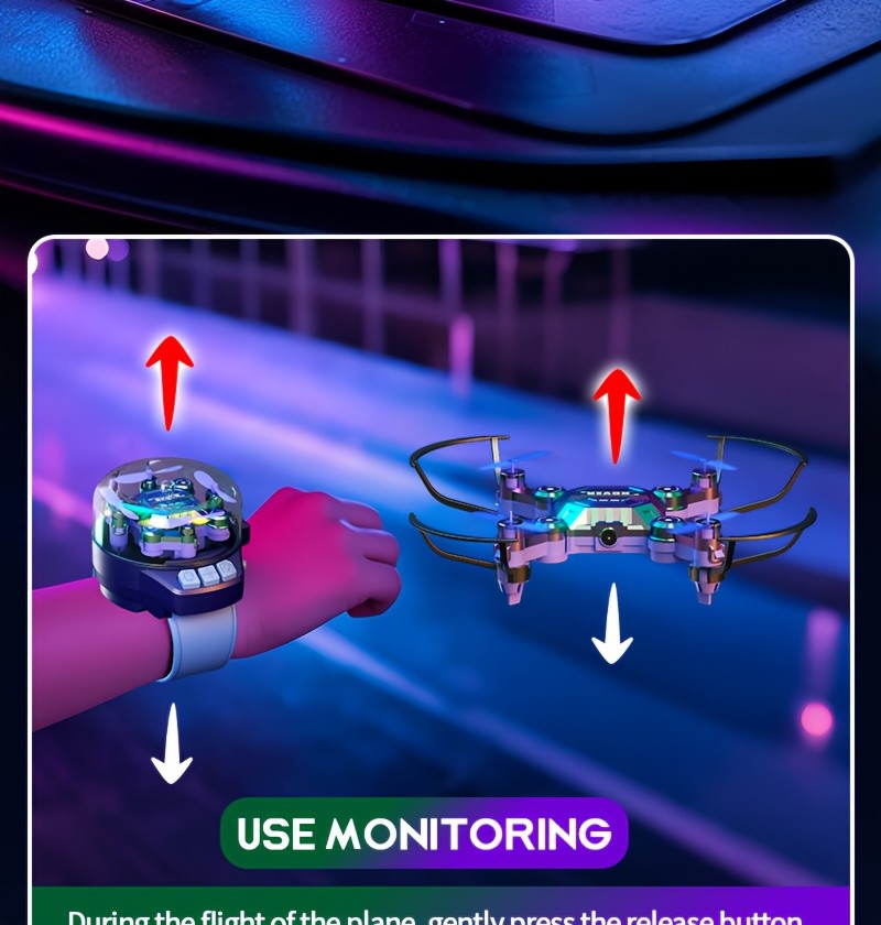 Mini Quadcopter Drone for Kids Beginners 2 Rechargeable Batteries Hovering Watch Storage Remote Control Indoor Outdoor Aircraft Christmas Halloween Gift Boys Girls