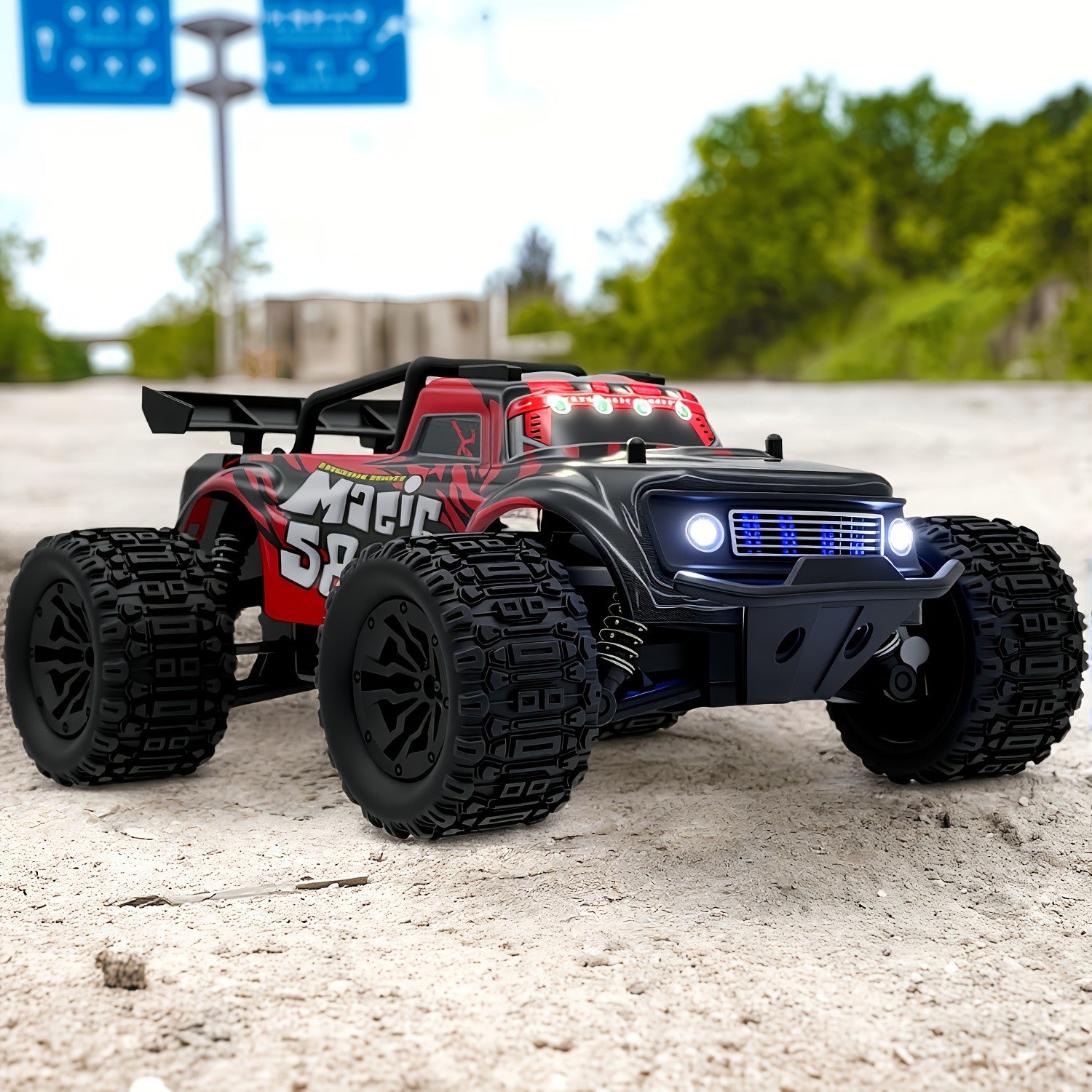 1:18 Scale RC Car 25MPH Dual Motor Off-Road Remote Control Car with Dual Color Sturdy Shell – High-Speed Racing Track Car for Boys Kids Halloween Christmas Gift