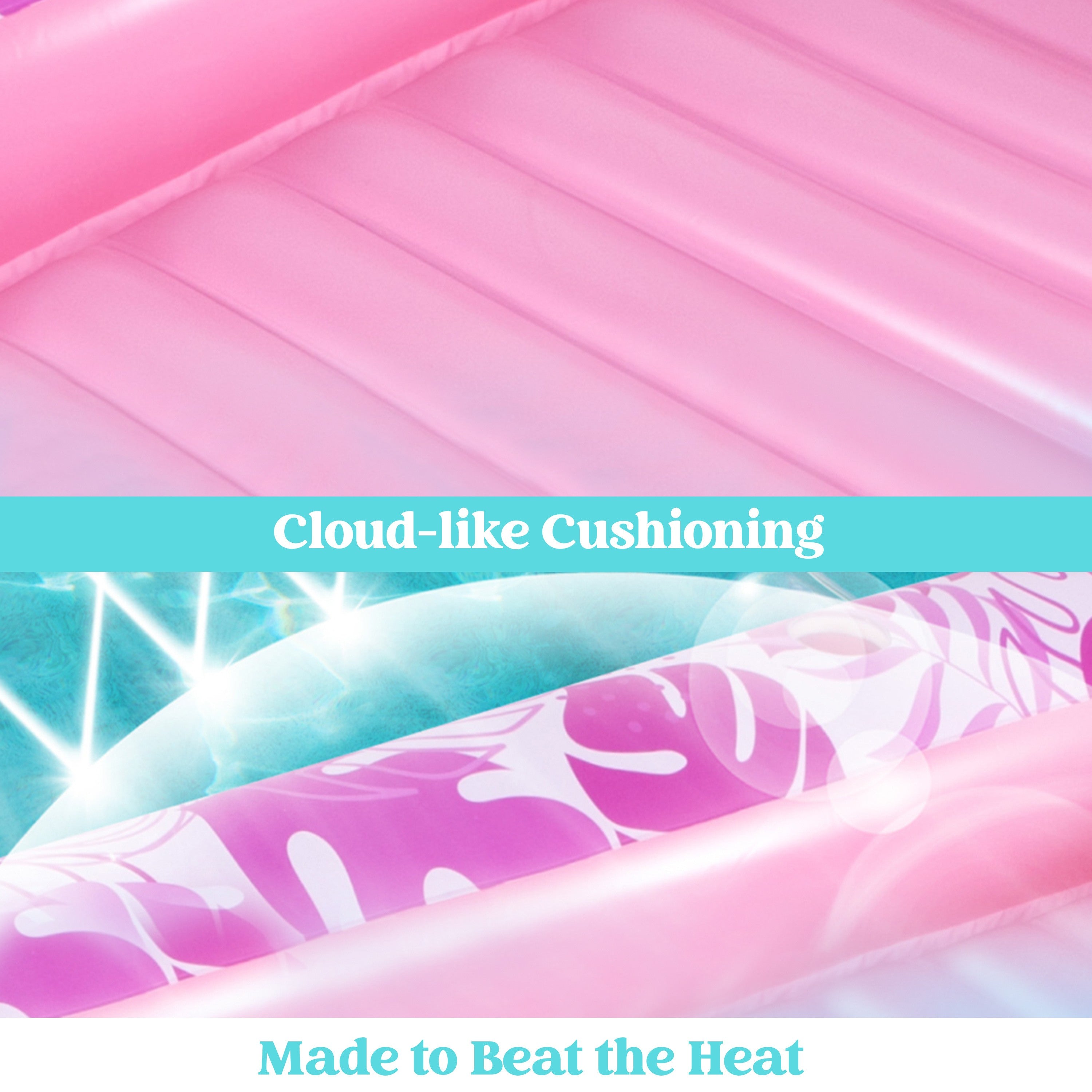 Extra Large Inflatable Tanning Pool Lounger Float – 4-in-1 Hot Pink Suntan Tub Raft with Pillow, Sunbathing Lounge Float & Ball Pit for Adults, Pool Party Gift for Women