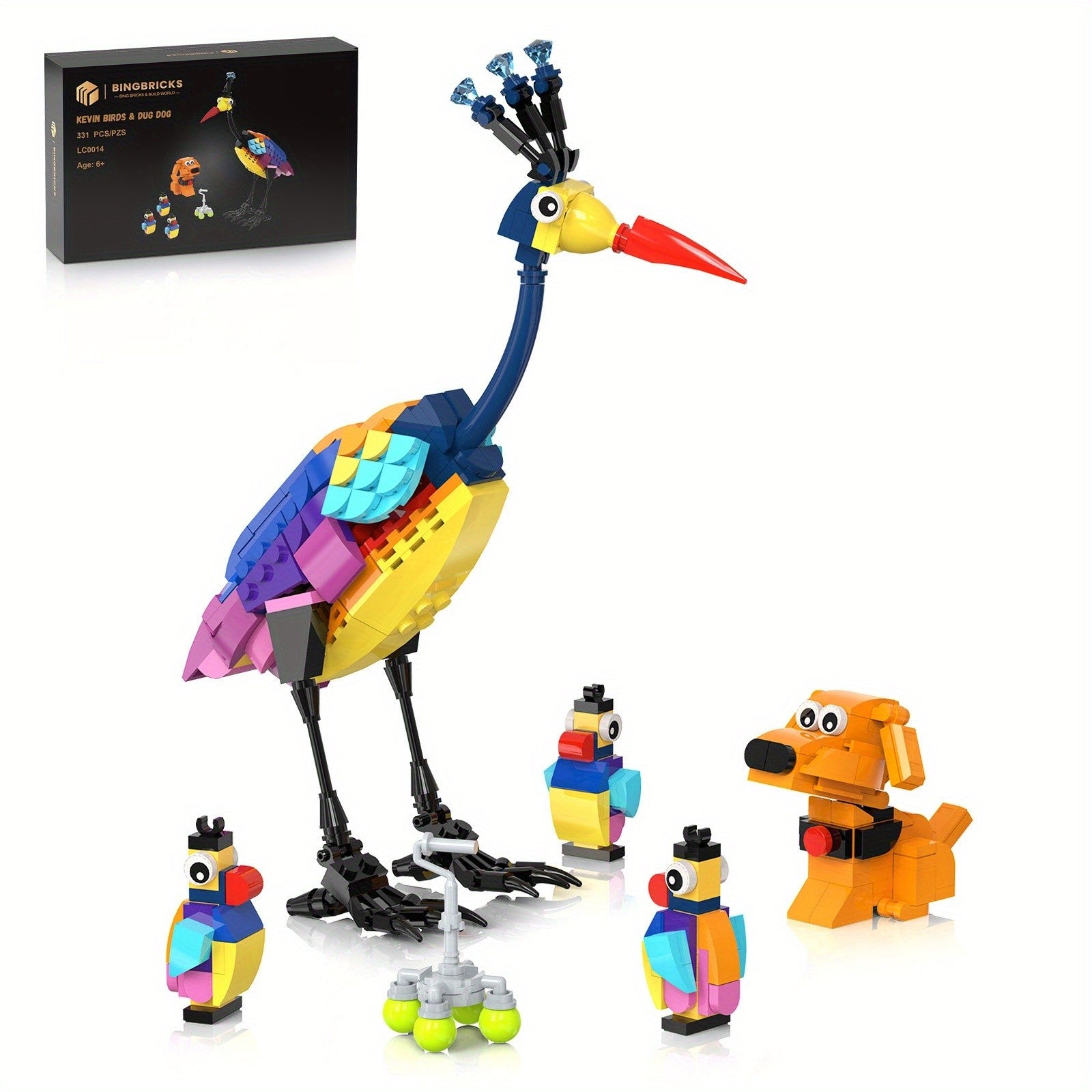 Bird and Dog House Building Block Set for Kids, ABS Brick Mini Architecture Model Kit, Creative STEM Construction Toy Ages 6+, Cute Desktop Decoration, Easter Birthday Christmas Gift for Boys Girls