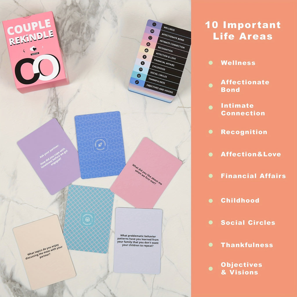 Couples Conversation Starter Card Game 165 Cards Date Night Reconnect Strengthen Bond Romantic Tabletop Game Valentine's Day Wedding Anniversary Gift