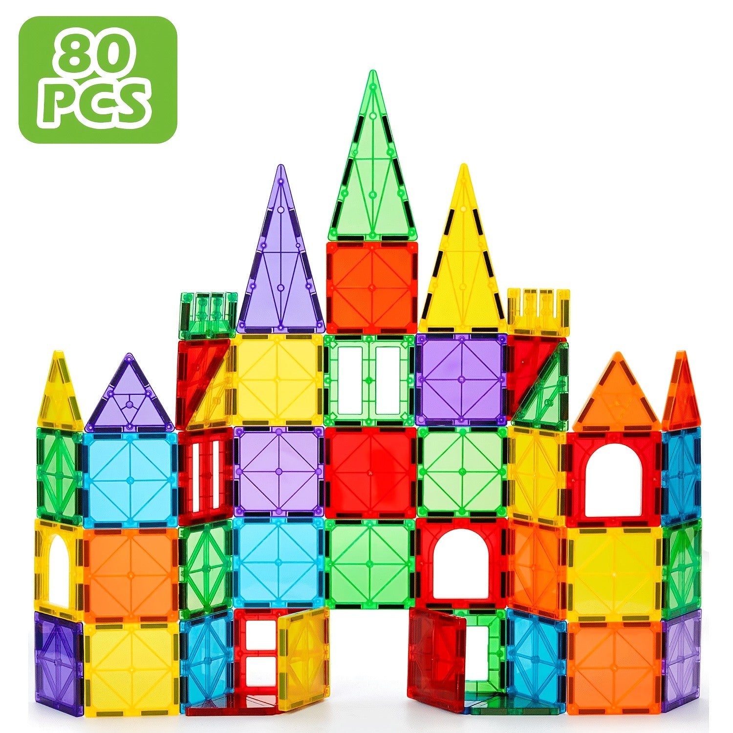 Magnetic Tiles with Cars 106pcs 136pcs STEM Magnet Construction Building Toy for Kids Boys & Girls Ages 3-9 - Birthday Gift