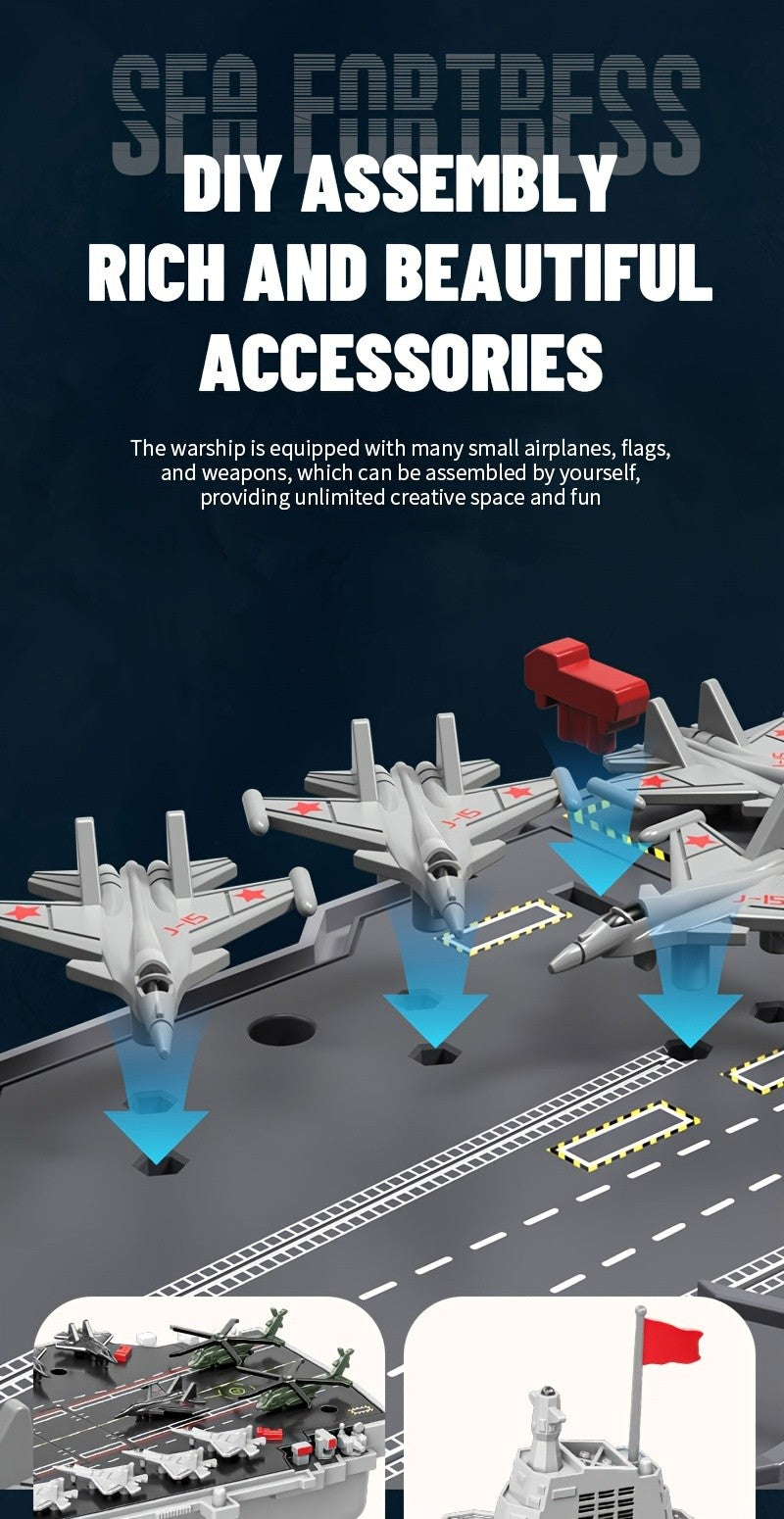 RC Aircraft Carrier Ship 1:800 Scale Fujian Model DIY Assembly Remote Control Boat Water Activated Sound Effects Adult Hobby Gift