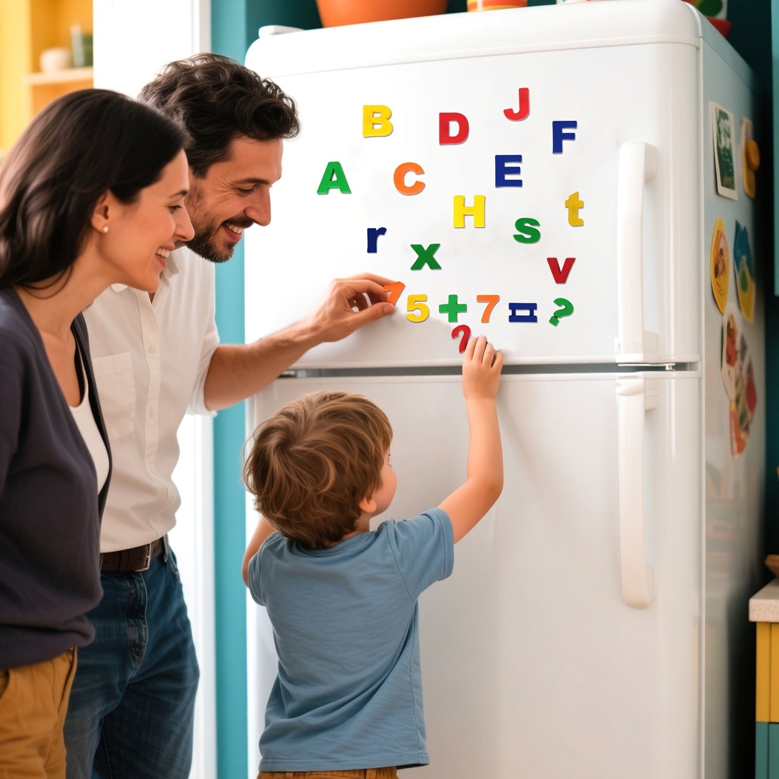 Magnetic Letters and Numbers Set 103pcs - Alphabet Fridge Magnets 1.75in Educational Learning Toy for Preschool Kids Spelling Counting Math